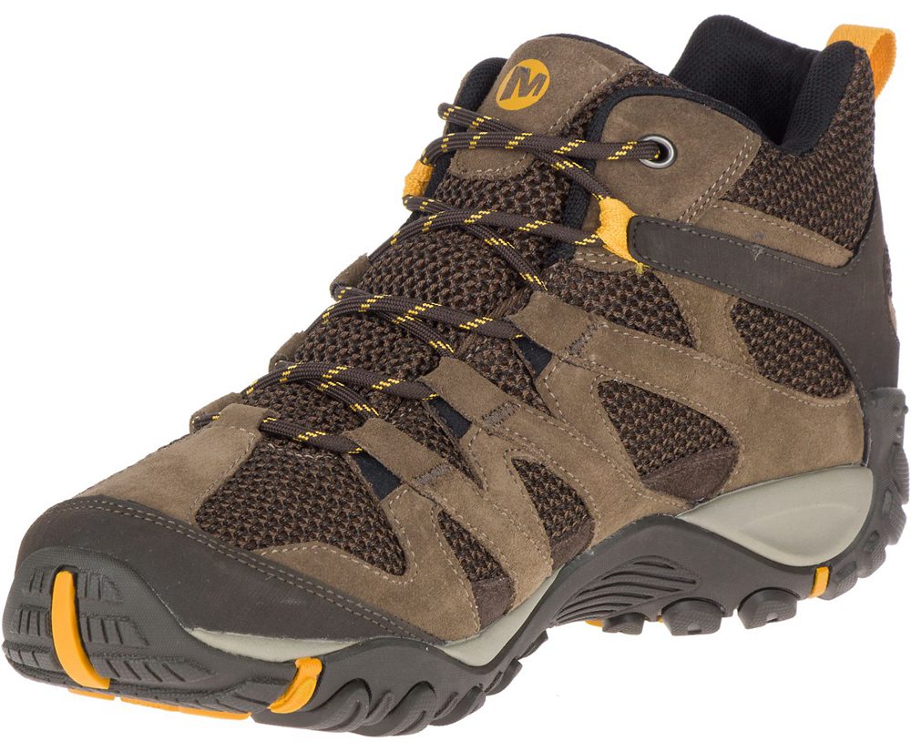 Merrell Vandrestøvler Herre - Alverstone Mid Waterproof Wide Width - Brune - AJU297841